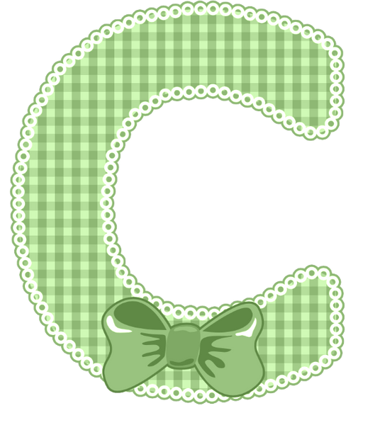 Green Gingham Baby Alphabet A-Z 26 letters