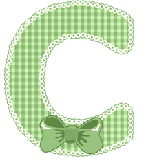 Green Gingham Baby Alphabet A-Z 26 letters