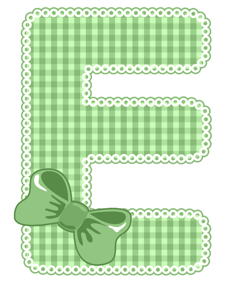 Green Gingham Baby Alphabet A-Z 26 letters