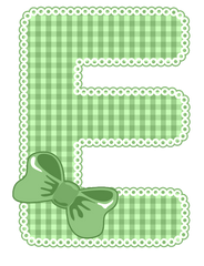 Green Gingham Baby Alphabet A-Z 26 letters