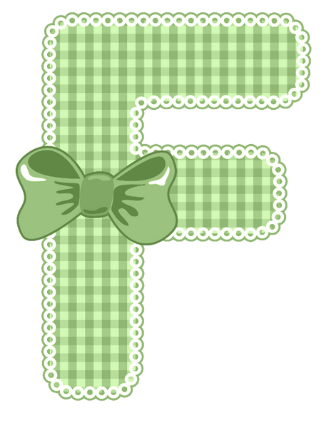 Green Gingham Baby Alphabet A-Z 26 letters