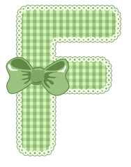 Green Gingham Baby Alphabet A-Z 26 letters