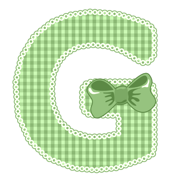 Green Gingham Baby Alphabet A-Z 26 letters