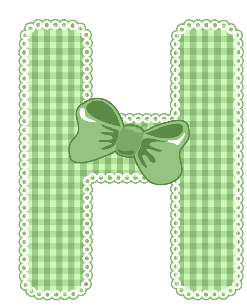 Green Gingham Baby Alphabet A-Z 26 letters