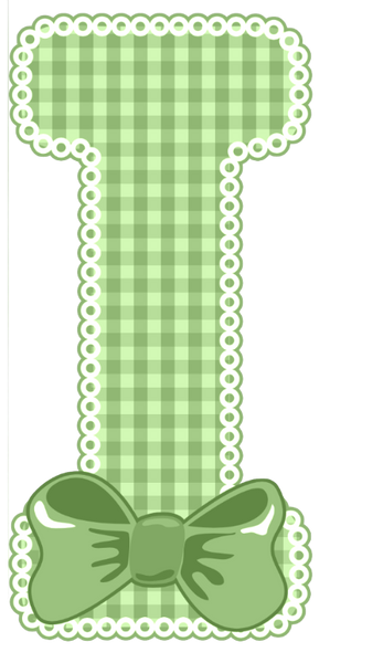 Green Gingham Baby Alphabet A-Z 26 letters