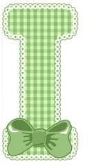 Green Gingham Baby Alphabet A-Z 26 letters