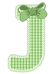 Green Gingham Baby Alphabet A-Z 26 letters