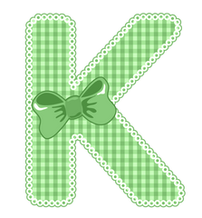 Green Gingham Baby Alphabet A-Z 26 letters