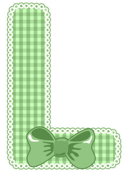 Green Gingham Baby Alphabet A-Z 26 letters