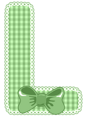 Green Gingham Baby Alphabet A-Z 26 letters