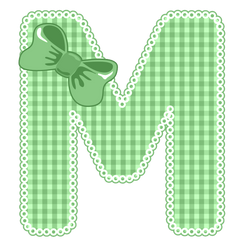 Green Gingham Baby Alphabet A-Z 26 letters