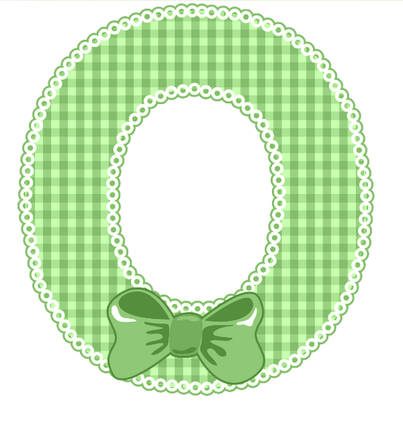 Green Gingham Baby Alphabet A-Z 26 letters