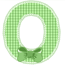 Green Gingham Baby Alphabet A-Z 26 letters