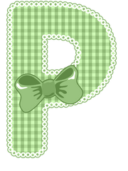 Green Gingham Baby Alphabet A-Z 26 letters