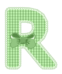 Green Gingham Baby Alphabet A-Z 26 letters