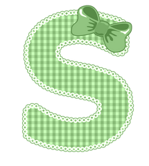 Green Gingham Baby Alphabet A-Z 26 letters