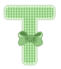 Green Gingham Baby Alphabet A-Z 26 letters