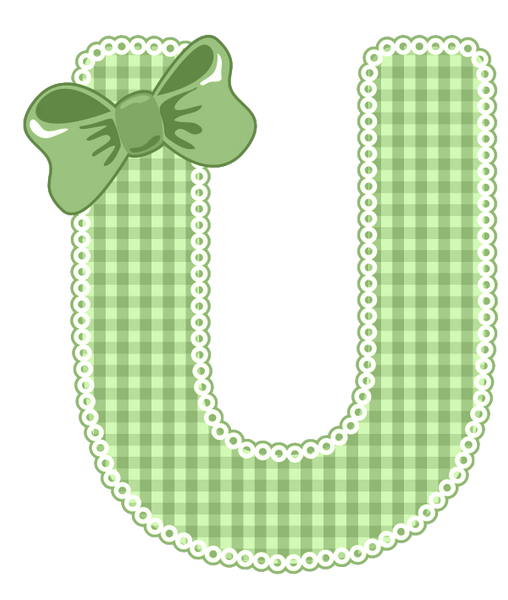 Green Gingham Baby Alphabet A-Z 26 letters