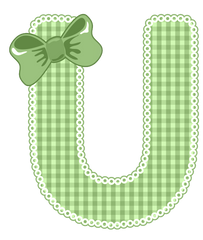 Green Gingham Baby Alphabet A-Z 26 letters