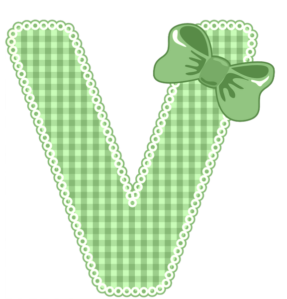 Green Gingham Baby Alphabet A-Z 26 letters