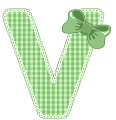 Green Gingham Baby Alphabet A-Z 26 letters