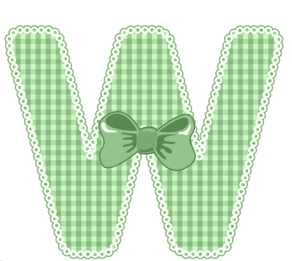 Green Gingham Baby Alphabet A-Z 26 letters