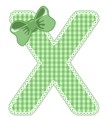 Green Gingham Baby Alphabet A-Z 26 letters