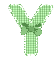 Green Gingham Baby Alphabet A-Z 26 letters