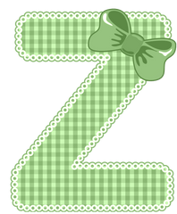 Green Gingham Baby Alphabet A-Z 26 letters