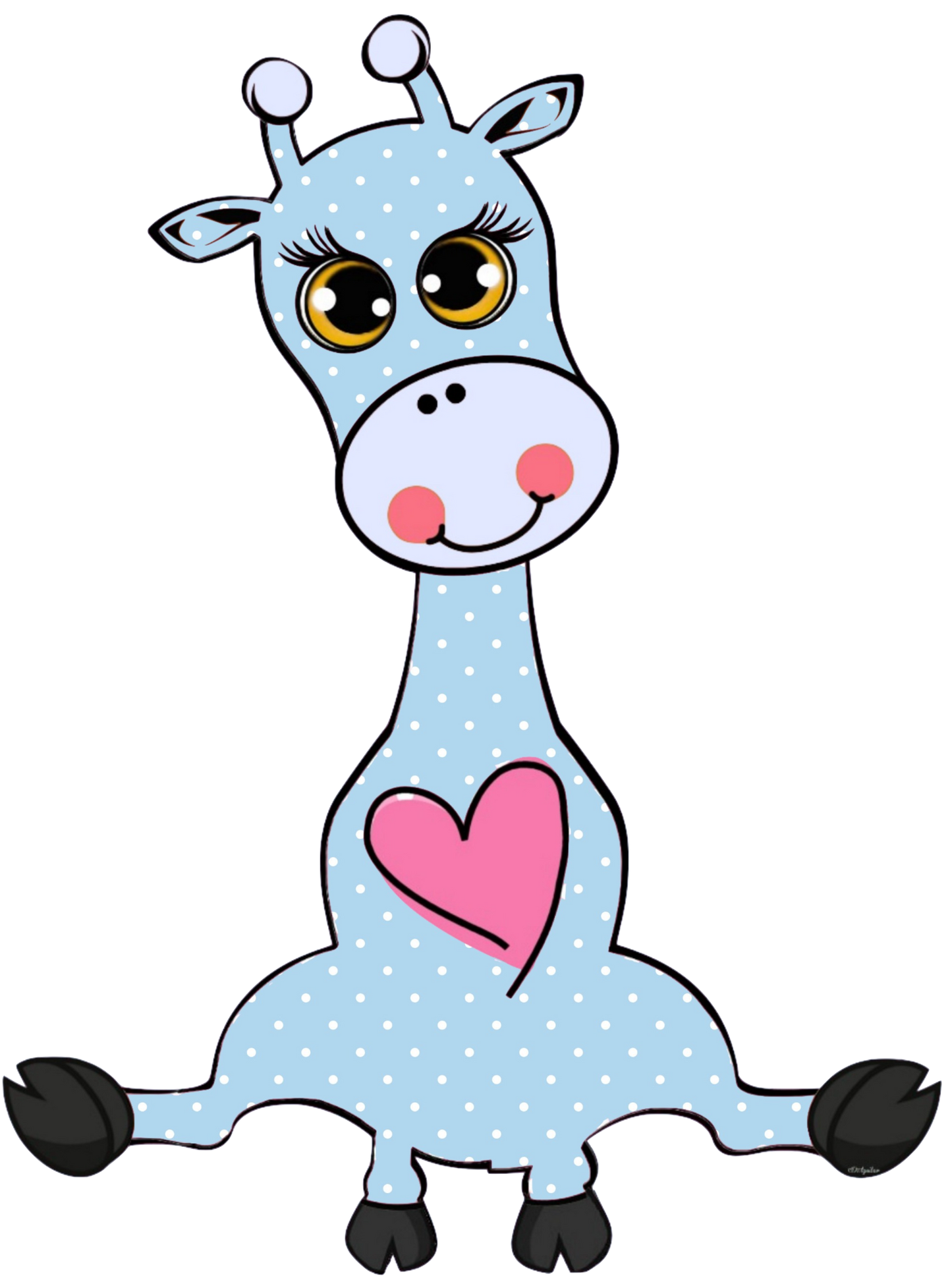 Blue Polkadot Giraffe