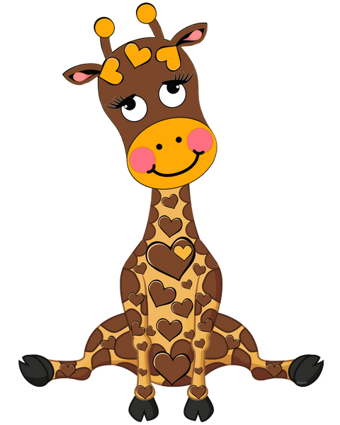 Giraffe Girl Sitting