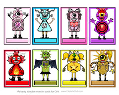 Monster Girls "BLANK" ATC Cards Printable - These are without the names