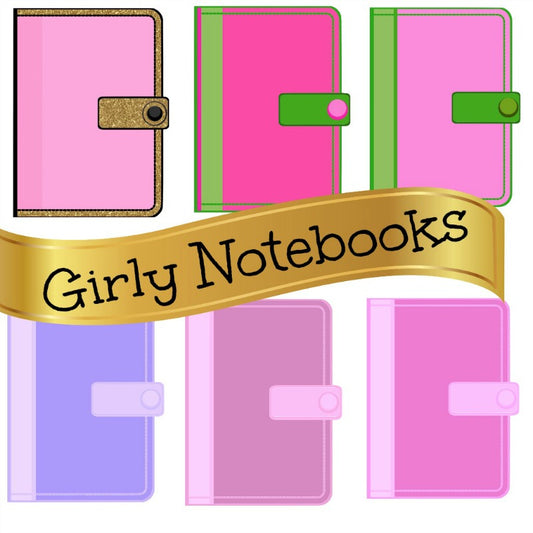 Girly Notebooks Bundle - 6 Separate Images