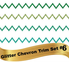 Glitter Chevron Zigzag Thin Trim Border Bundle #6  Greens, Teal, Turquoise 4 images