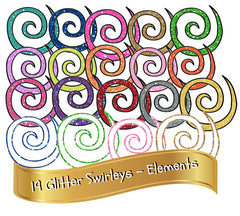 19 Glitter Swirley Elements