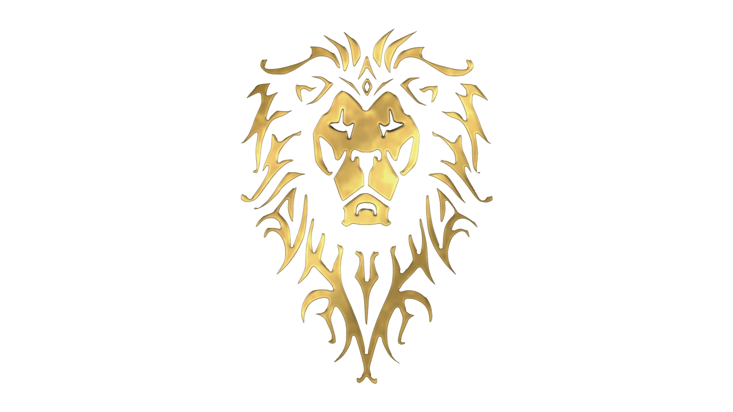 Gold Embossed Lion Head