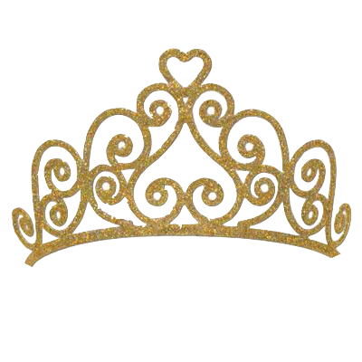Crown Gold Glitter Heart