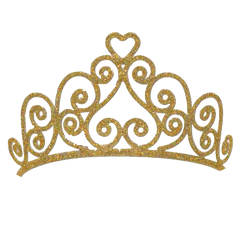Crown Gold Glitter Heart
