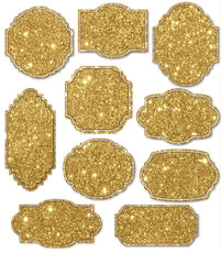 Gold Glitter Blank Labels Printable Sheet of 10 Labels