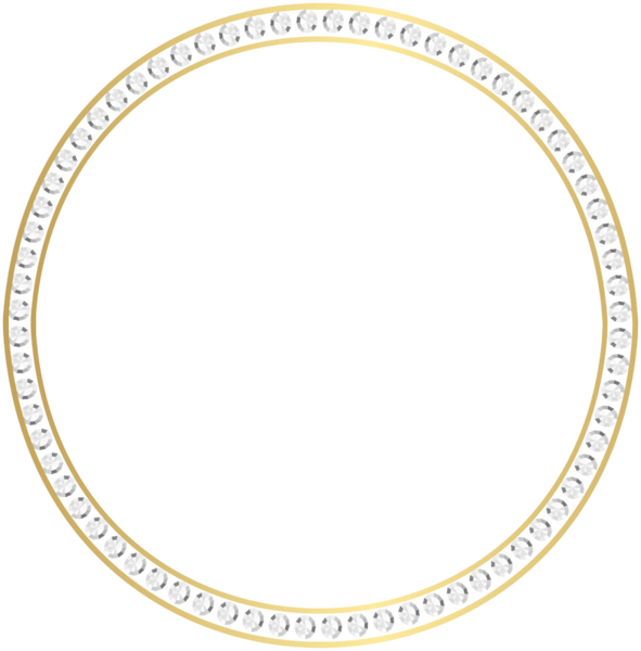 Gold and Diamond Circle Border  Transparent Back