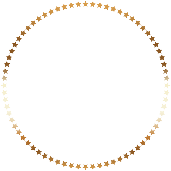 Gold Stars Circle Border  Transparent Back