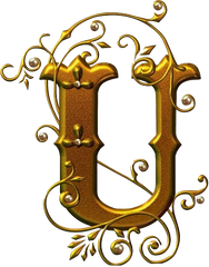 Alphabet - Gold Fancy Flourish A to Z Letters
