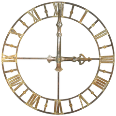 Antique Brass Clock Face Transparent Background Clip Art