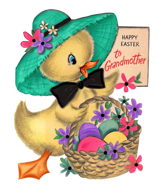 Happy Easter Grandmother - Duck with Basket