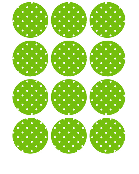 Green Polkadot Circles - Collage Printable Sheet - Circle Backgrounds