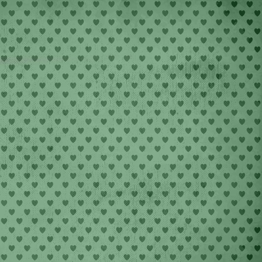 Prim Hearts Background - Rustic Country Green