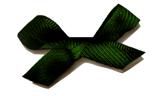 3D Realistic Dark Green Grosgrain Ribbon Bow