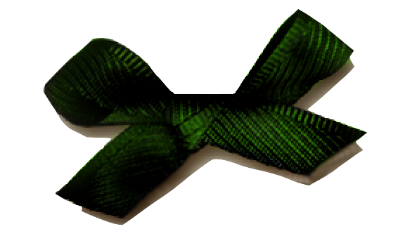 3D Realistic Dark Green Grosgrain Ribbon Bow