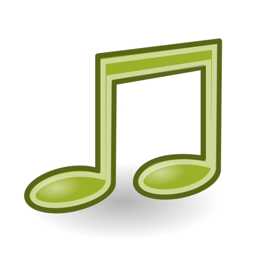 Green Musical Note Shadowed transparent background