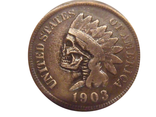 Grunge Steampunk Funky Skeleton Coin #2 fun elements for altering your art